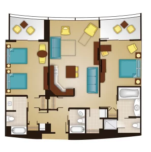 2 Bedroom Floor Plan bay lake tower