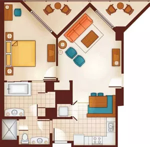 Aulani One-Bedroom Villa Floor Plan