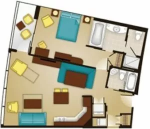 Bay Lake Tower One-Bedroom Villa Floor Plan