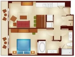 Copper Creek One-Bedroom Villa Floor Plan