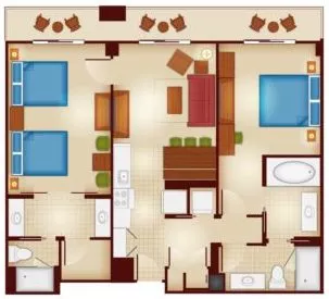 Copper Creek Two-Bedroom Villa Floor Plan