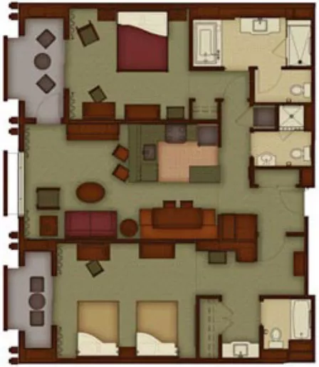 Grand Californian Three-Bedroom Grand Villa Floor Plan