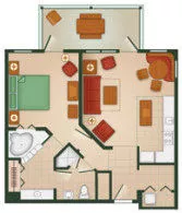 Hilton Head One-Bedroom Villa Floor Plan