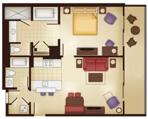 Kidani Village 1 Bedroom Floor Plan