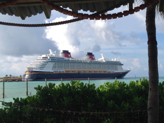 Our view of the ship from Castaway Cay